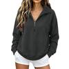 Women's Fashion Long Sleeve Zip Up Neck Sweatshirt Top