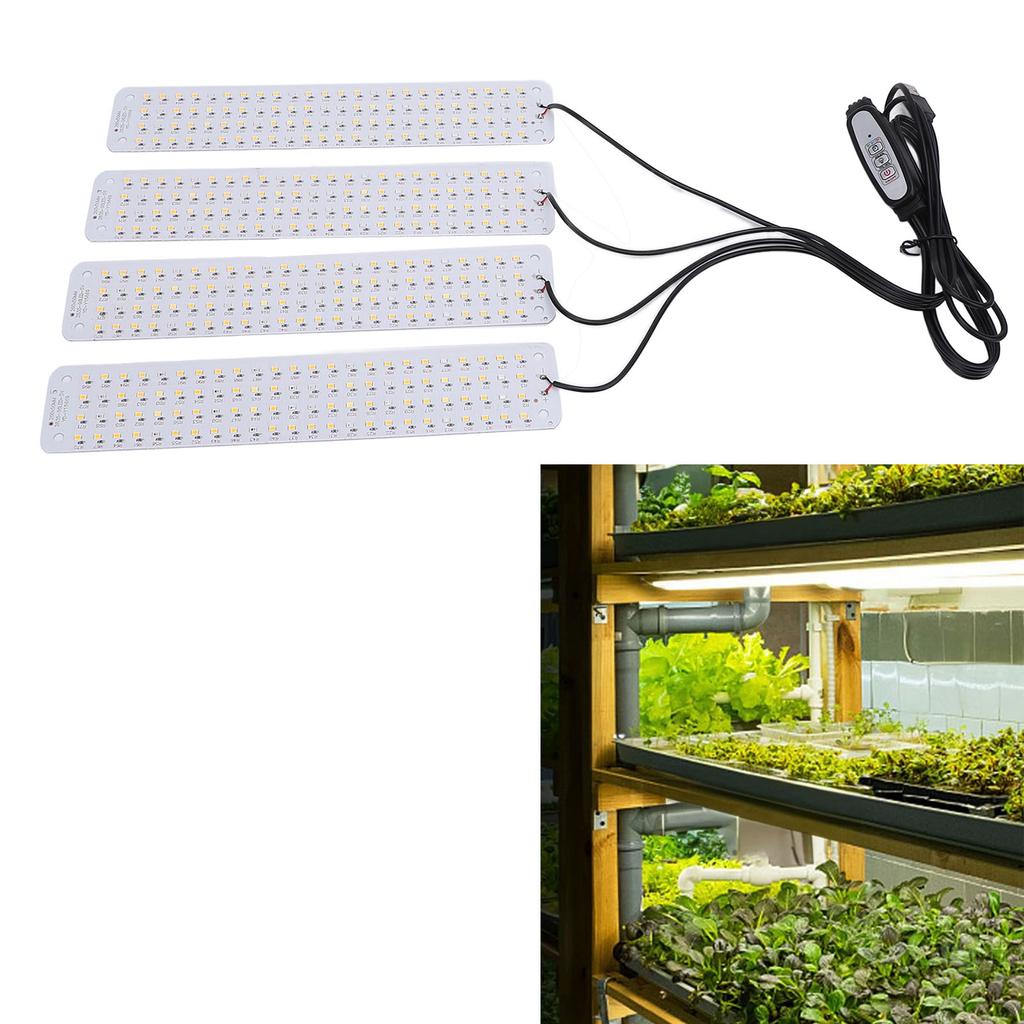 LED Grow Light Panel for Indoor Plants 384 LEDs Growing Lamp Dimmable Intelligent Timing 5V