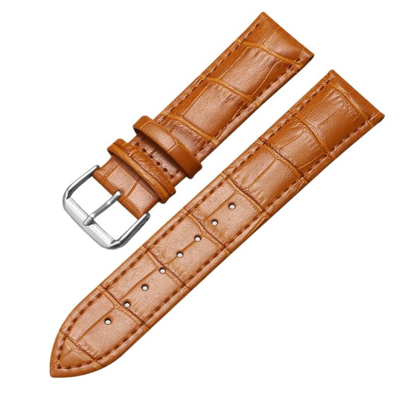 Uhrenarmband aus echtem Kalbsleder 12 mm 14 mm 16 mm 18 mm 20 mm 22 mm mit silberner Schnalle Business Casual Uhrenarmband Zubehör