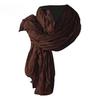 Women Scarf Solid Color Pleated Long Scarf Retro Autumn Winter Warm Long Scarf Soft Vintage Inspired Scarf