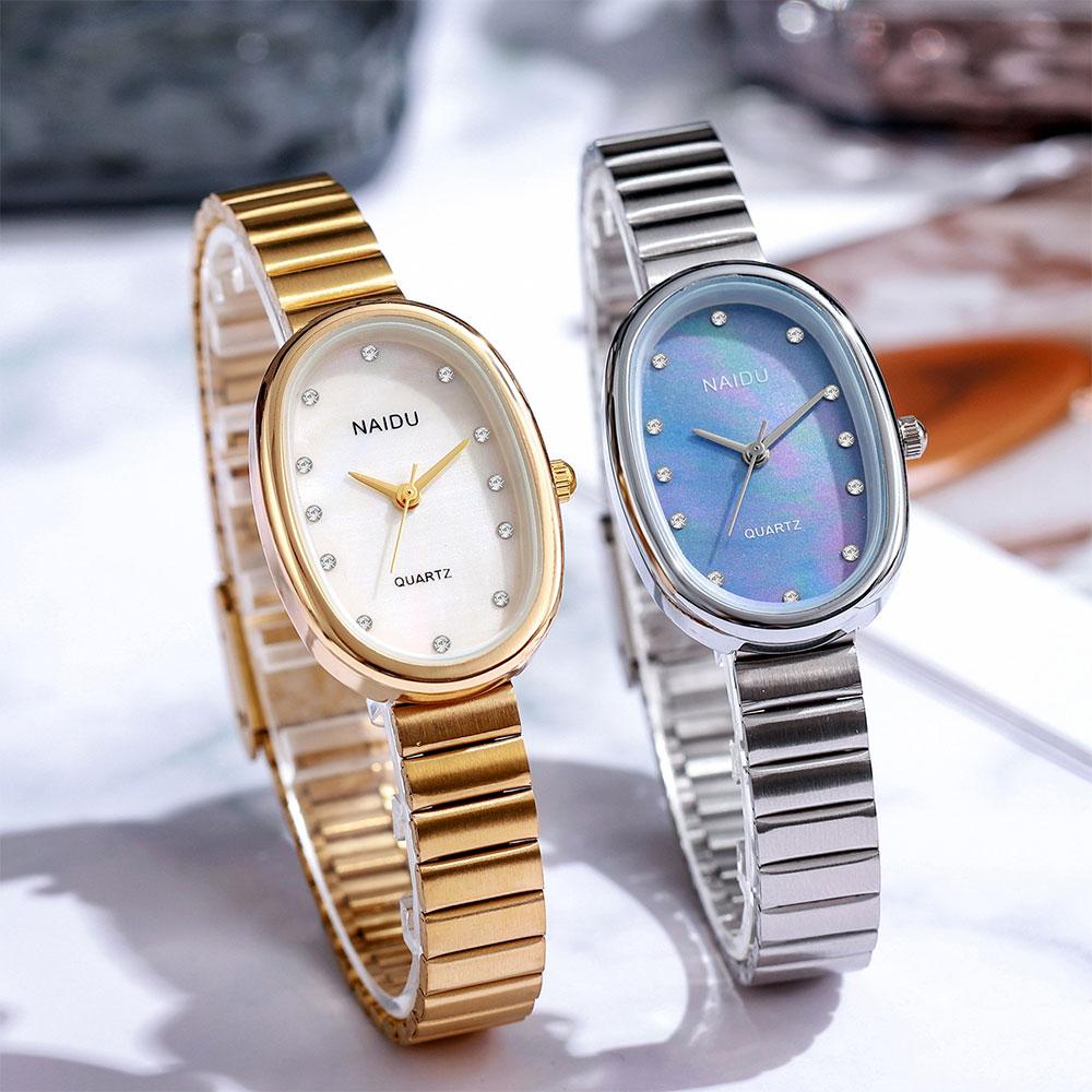 Minimalist Oval Quartz Watch Women Watch Fashion Steel Belt Quartz Casual Wristwatch Gifts Quartz Wristwatch