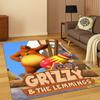 3D Grizzy and The Lemmings Cartoon Carpet Rug for Bedroom Living Room Sofa Home Decor,kids Game Area Rug Non-slip Floor Mat Gift