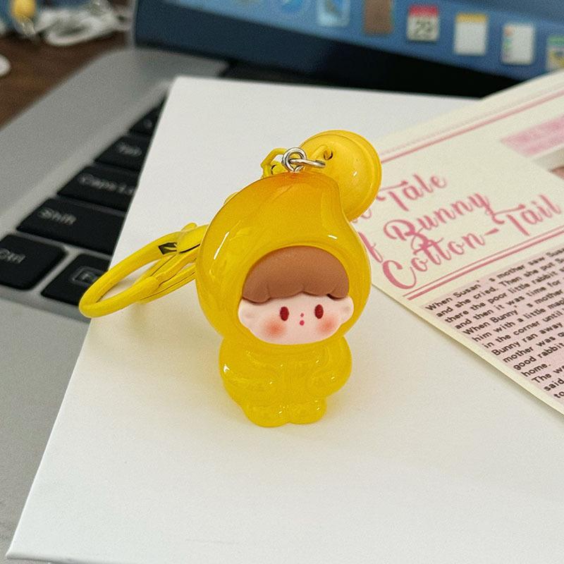 

Мультяшный милый трехмерный брелок с фруктами и ночным свечением, креативный брелок для ключей, кулон, украшение для рюкзака, аксессуары, подарки