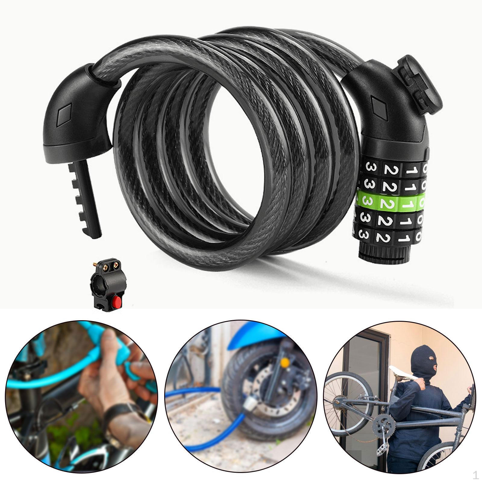 120cm 5 Digit Keyless Cable Lock Anti Theft Password for Sports Equipment Locker Bikes