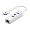 Biaz USB 3.0 To RJ45 Network Adapter with Expansion HUB for Windows 8/10 Laptops