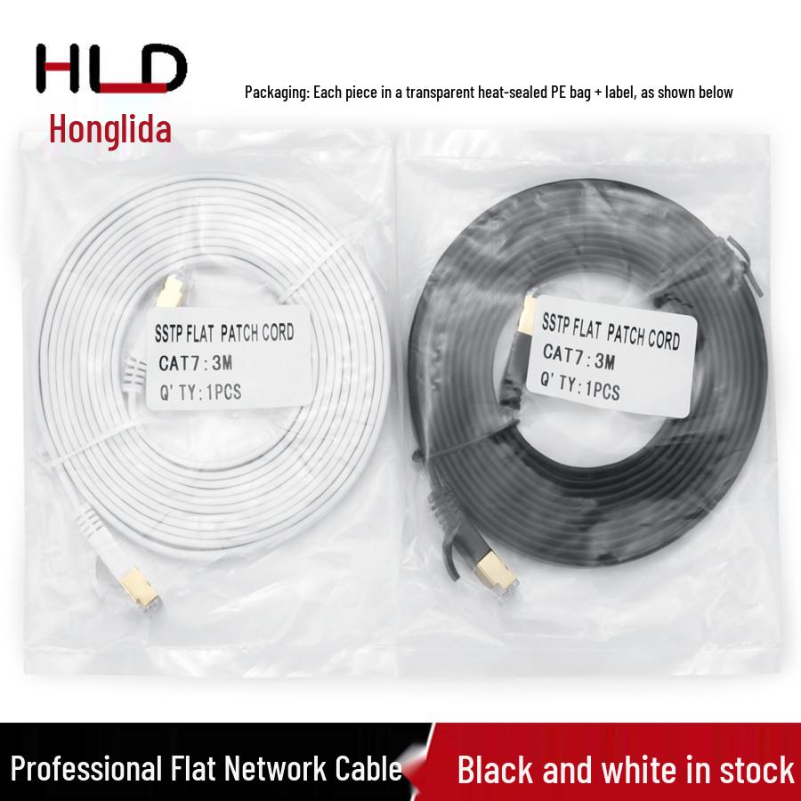 CAT7 0.5m Flat Network Cable - 10G High-Speed, Eco-Friendly for Cross-Border E-commerce