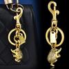 Retro And Old Golden Hedgehog Keychain Metal Texture Bag Pendant Female Personality Versatile Fashion Accessories