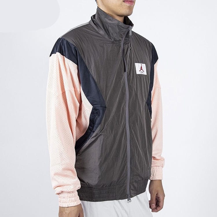 Jordan Flight Jackets Men's Gray Pink Stand Collar Moderate AO0556-272