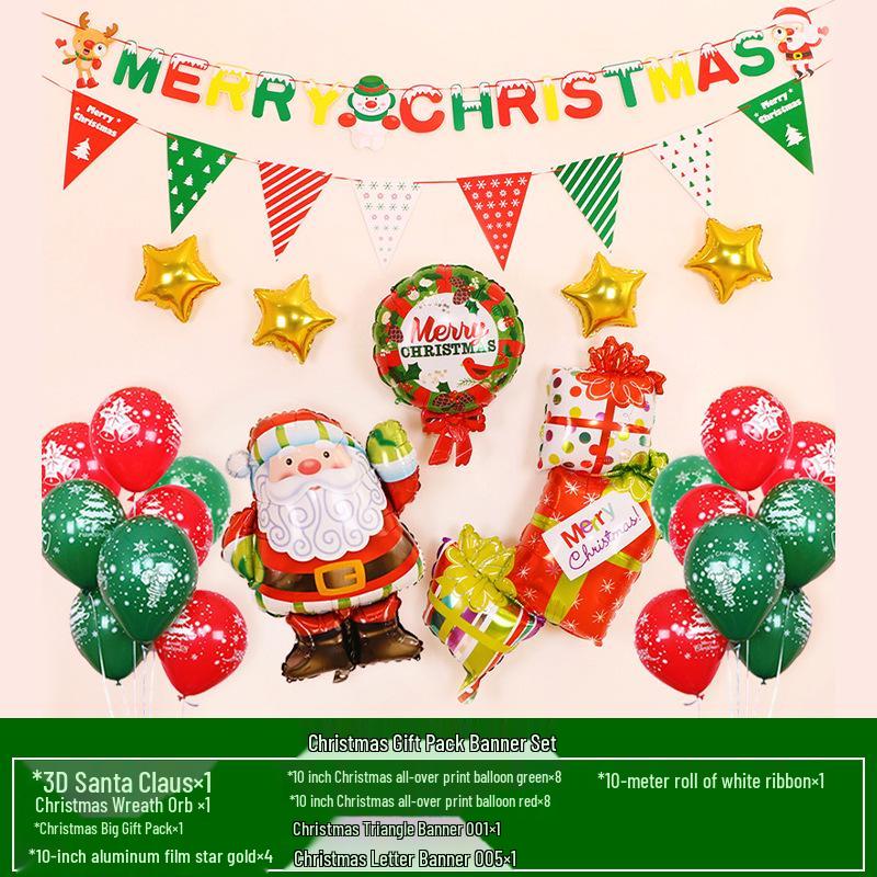 Christmas & New Year Cartoon Foil Balloon Decoration Set