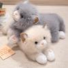 Meowing Calming Plush Kitten Doll, Lying Down Stuffed Animal Toy, Realistic Cat Plushie with Sound for Kids, Cuddly Companion Gift