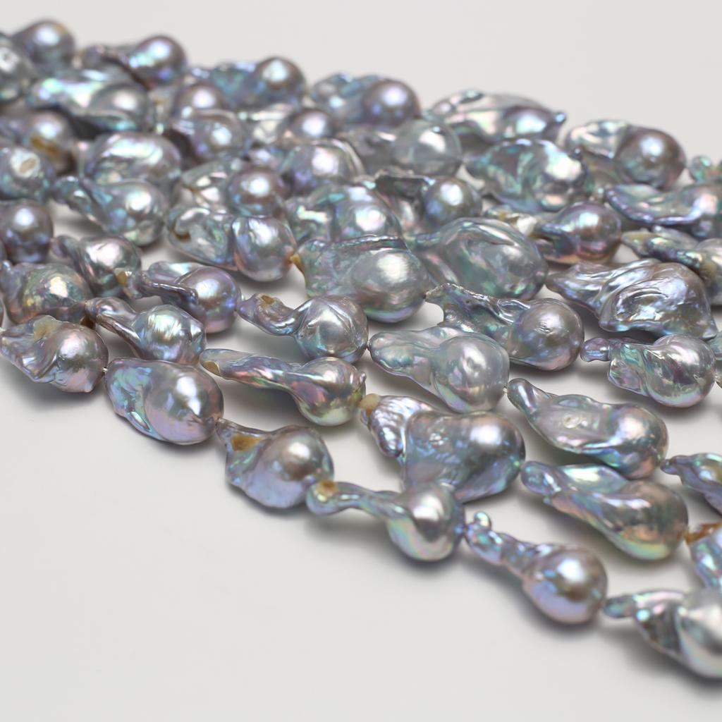 1String, Luxury Natural Shell Mother of Pearl Beads, Baroque Style Handmade Irregular Loose Spacer Beads 12-15mm, for DIY Jewelry Making Supplies 36cm