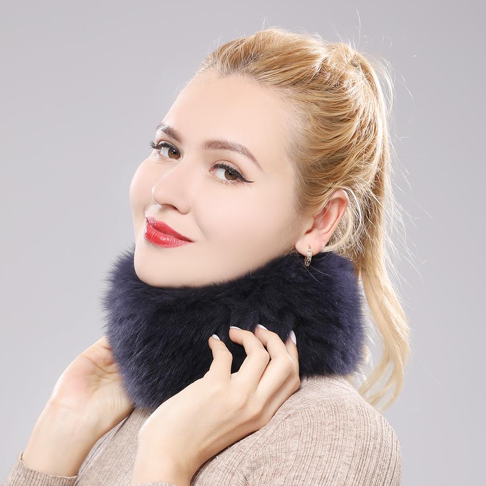 New Lady Real Fox Fur Scarf Women Natural Real Fox Fur Ring Scarves Girl Lovely Good Elastic Knitted Genuine Fox Fur Headband