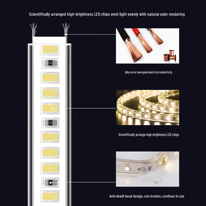 Beigong 220V High Brightness 6W/m Embedded Linear LED Light Strip