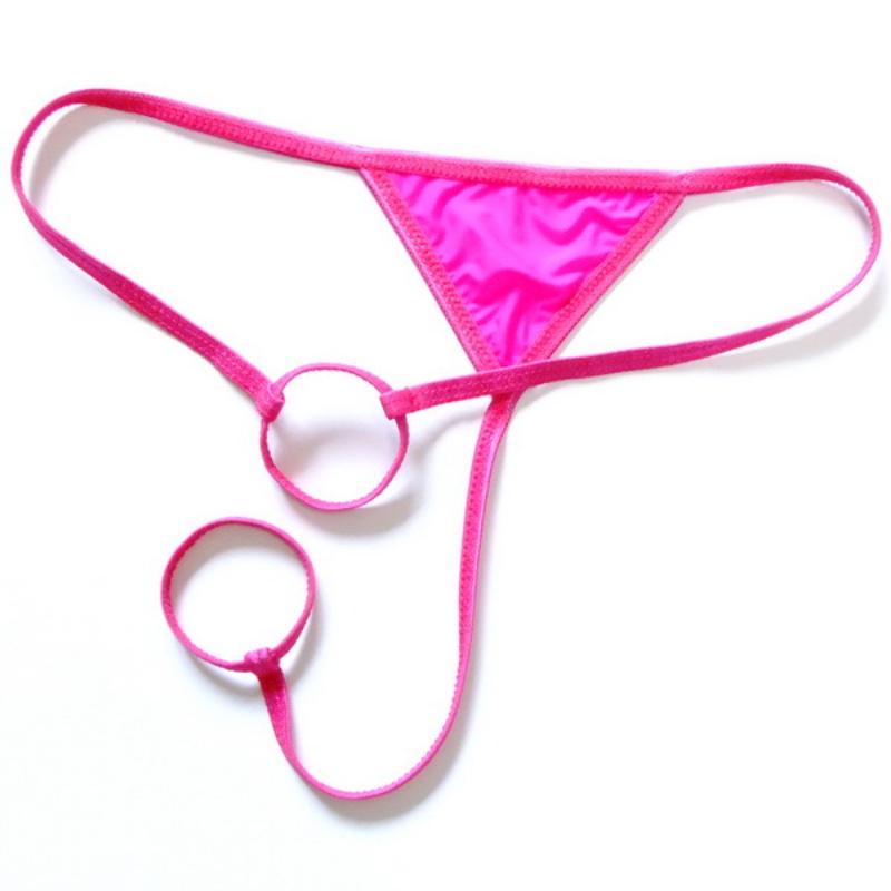 Penis Hole G-String Sexy Man Cock Ring T-Back Thongs Erotic Lingerie Men Sex Panties Crotchless Underpants Low Rise Underwear