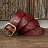 Korean Style Personalized Machine Embossed Vegetable Tanned Belt Men's Genuine Leather Pure Cowhide Pin Buckle Belt