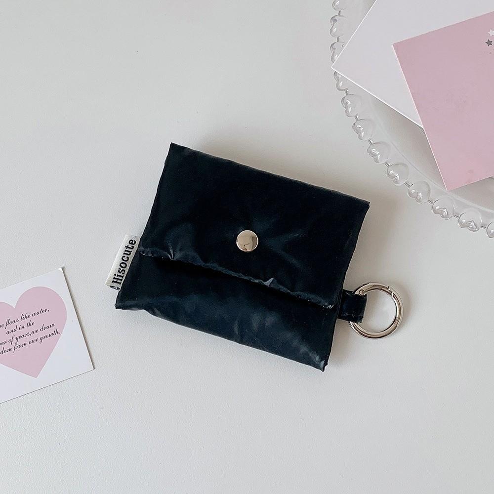 

Shiny Earphone Storage Bag with Snap-Closure Lipstick Bag Portable Coin Purse Women чёрный