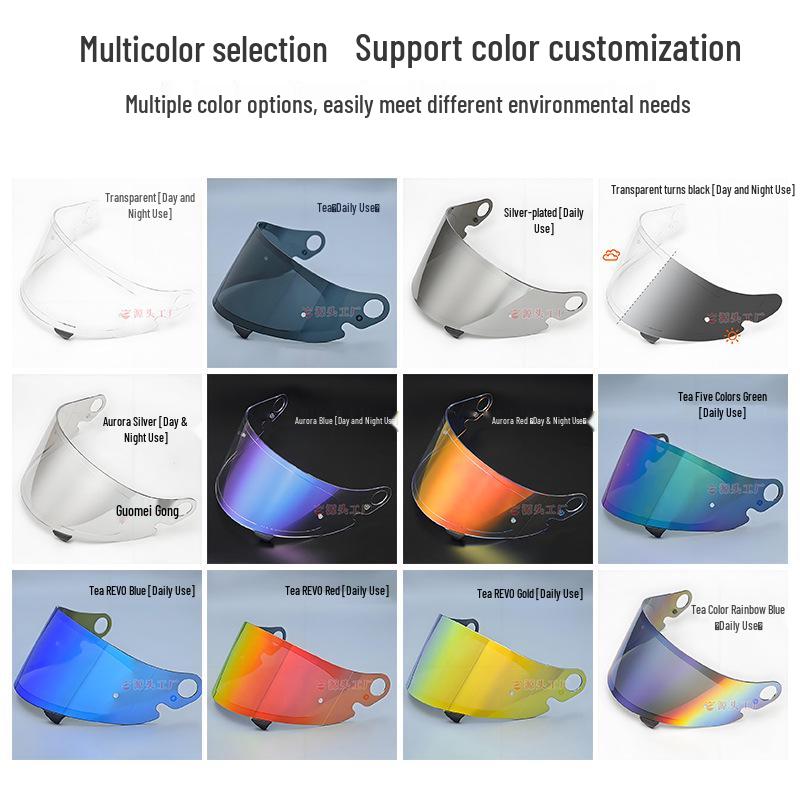 Glamster Retro Helmet Lens - CPB-1V Electroplated Color-Changing Universal Sun Protection