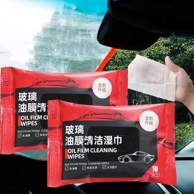 5 Pcs Car Glass Cleaning Wipes Portable Windshield Cleaner Wipes Multipurpose Oil Film Cleaning Wipes