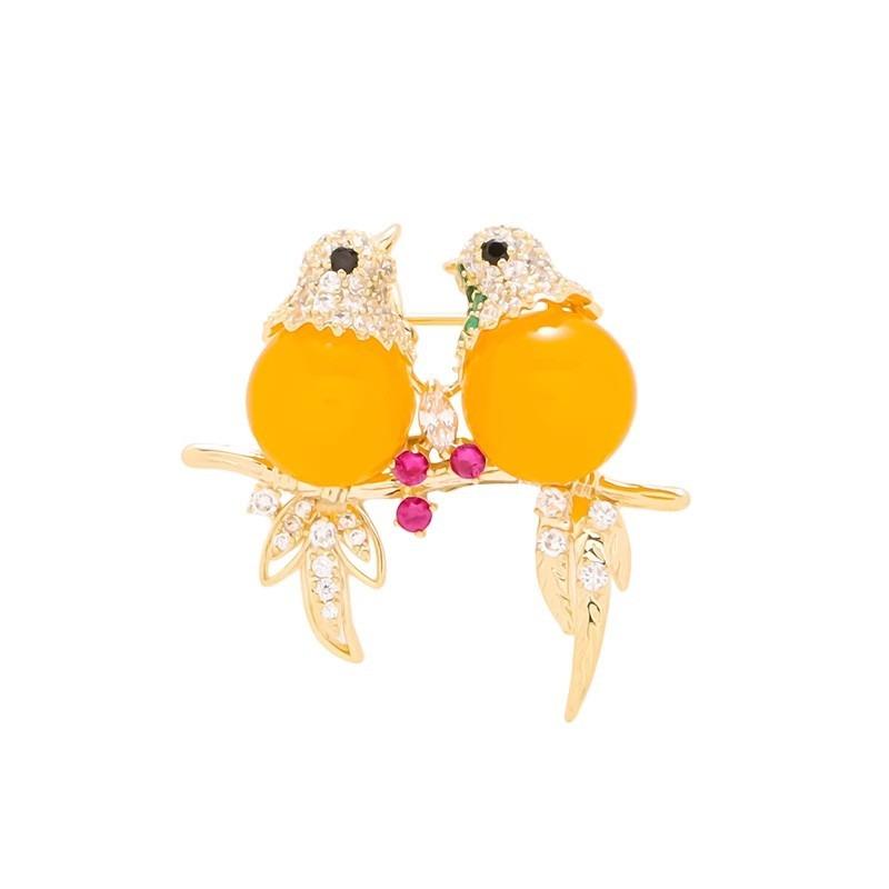 Chinese-style Lucky Little Magpie Brooch, High-end Women's Exquisite and Cute Brooch, Niche Design Sense Brooch
