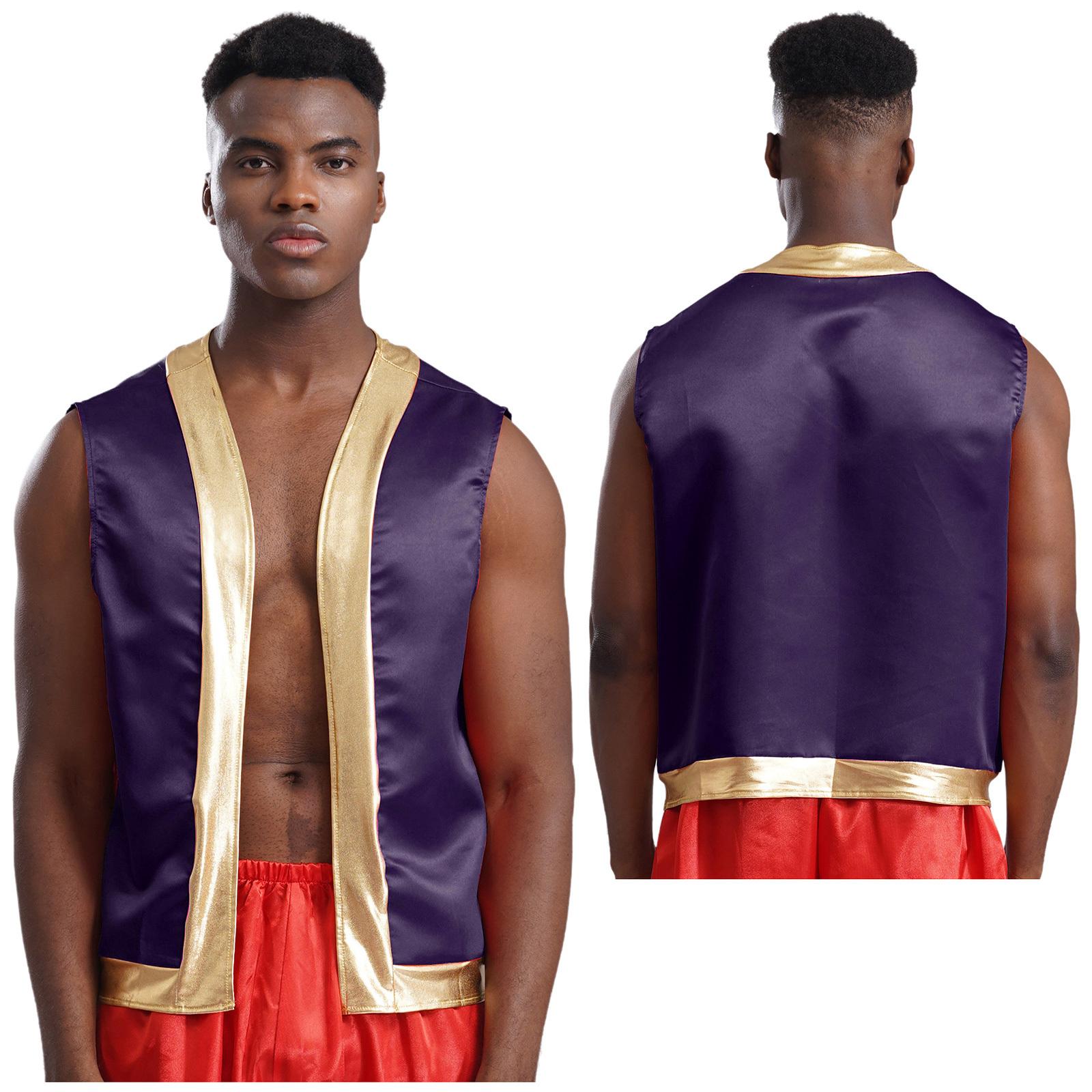 

Men s Adults Toad Costume Vest Halloween Cartoon Captain Cosplay Open Front Waistcoat S фіолетовий