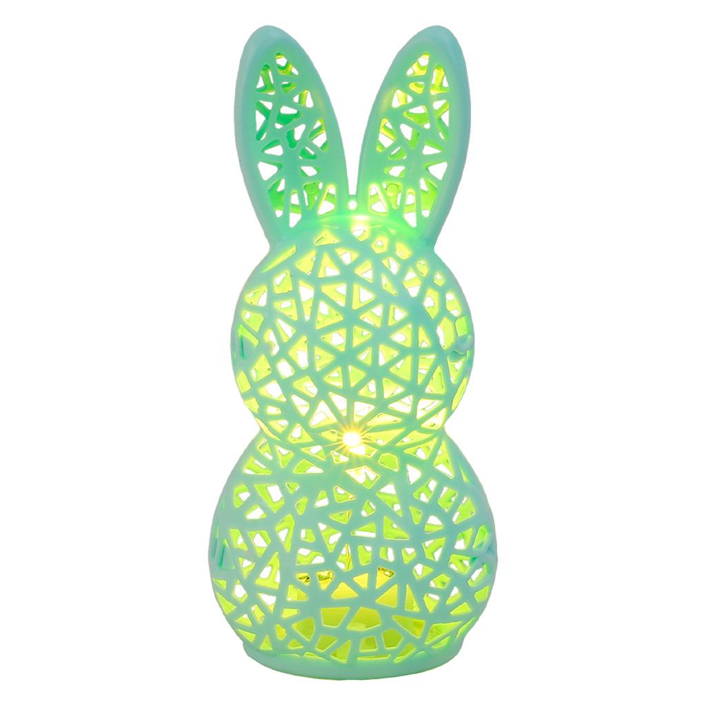 Easter Lighted Hollow Out Bunny Figurine 3D Printed LED Hollow Out Bunny Lamp Spring Indoor Home Decor Easter Decor Gifts Ideal