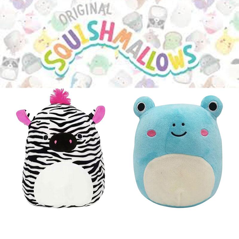 Stuffed Toy Squishmallow Frog Zebra Plush Doll Animal Pillow Gift Home Decor