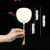 Chinese Rice Paper Fan White Round Fan with Tassels DIYs Blank Fan Decors