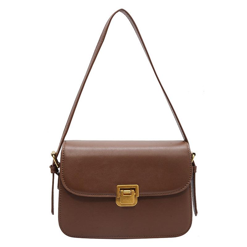 

Ретро мода, универсальная сумка-замок для поездок на работу, маленькая женская сумка, новая весенняя сумка через плечо, сумка-мессенджер, текстурная маленькая квадратная сумка коричневый