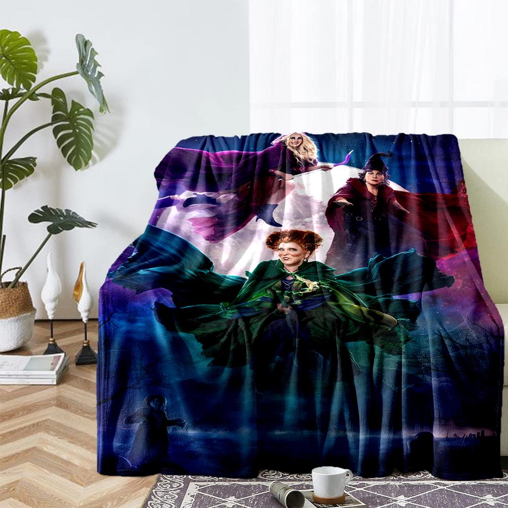 Hocus Pocus Theme Printed Blanket - Perfect for Couch, Bed, Travel & Outdoor Use | Machine Washable, Cozy & Durable.