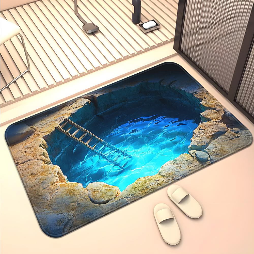 3D Optical Illusion Doormat, Suitable for Living Room, Bedroom, and Entryway Non-Slip Yoga Mat, Camping and Picnic Use