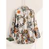 Fashion Long Sleeve Loose Large Size Printed Blouse Women Elegant Long Sleeve Office Ladies Casual Simple Tops Lapel Vintage Spring Summer Shirts