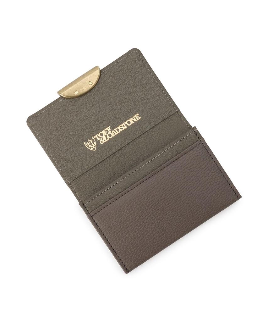 And Business Card Case Light Shrink Business Card Holder Card Case Cowhide One Size Etoupe Greige [Toff Lodestone]