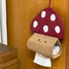 Creative Mushroom Tissue Box Cartoon Wall Mounted Tissue Holder Toilet Paper Storage Box Household Decoration