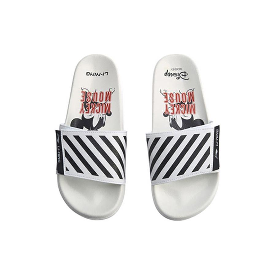 New Disney x LiNing Quiet Abrasion Resistant Slide Slippers Men's White AGAQ023-5