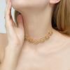 Boho Style Cross Short Choker Necklace, Rhinestone Cross Clavicle Chain