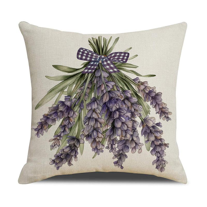 Simple Lavender Throw Pillow Covers With Digital Printing Of Short Plush Fabric Car-Shaped Sofa Cushion For Office Home Decor