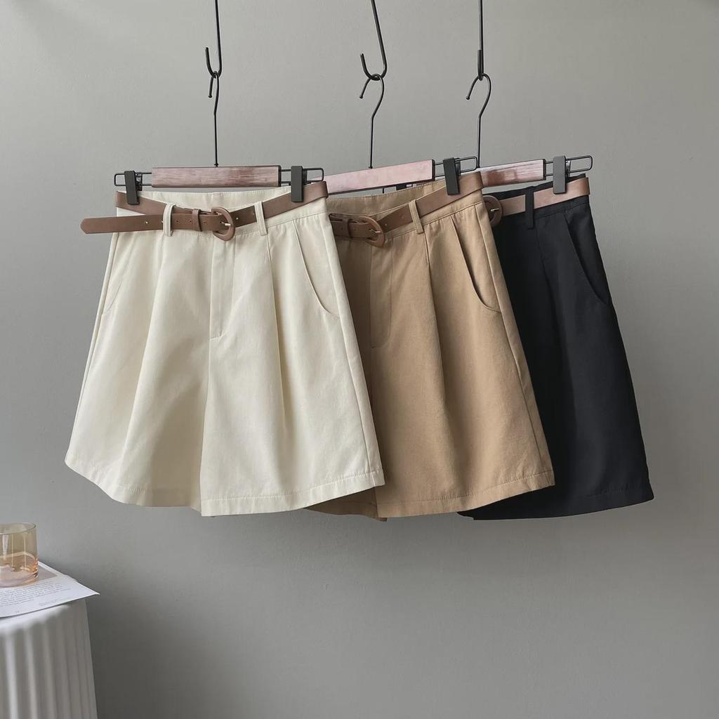 Sommer-Shorts mit weitem Bein im koreanischen Stil für Damen mit hoher Taille 