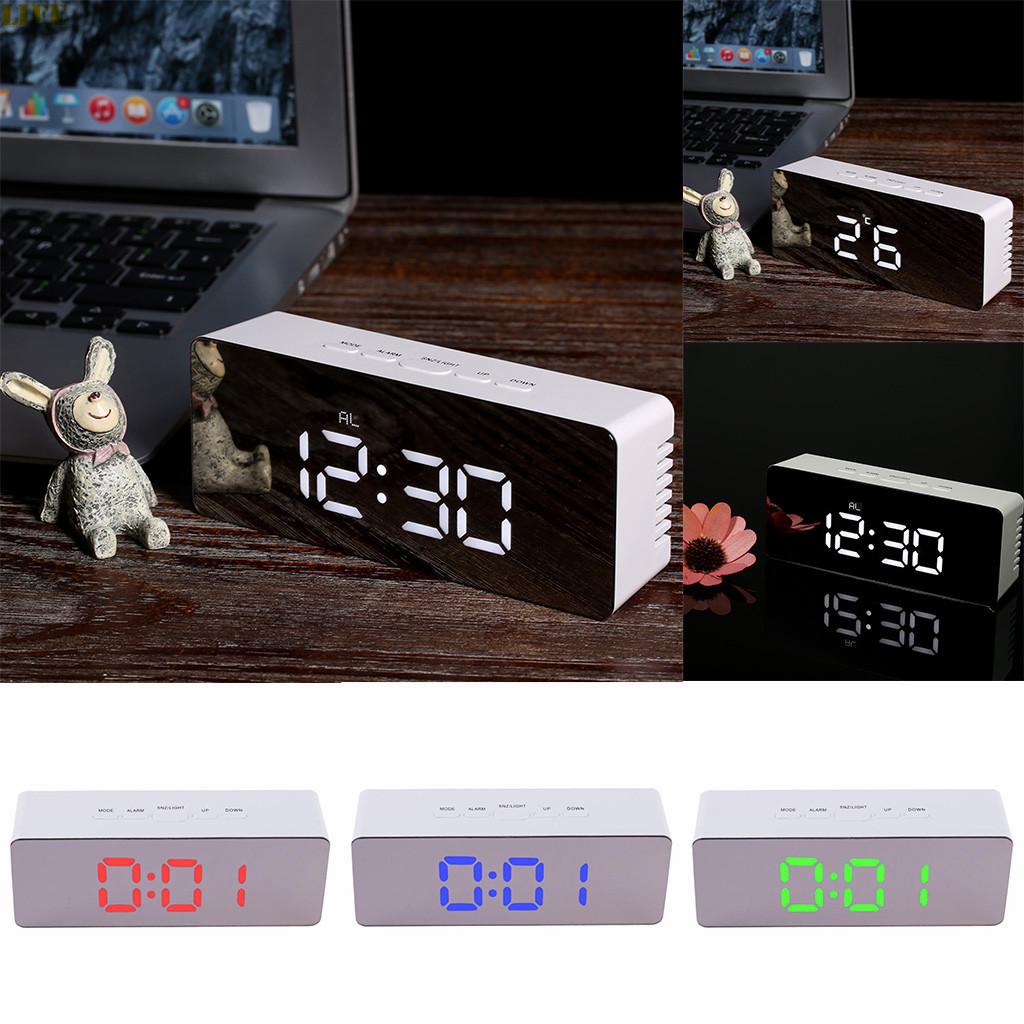horloge m/ét/éo thermom/ètre num/érique Hygrom/ètre Affichage HD Station m/ét/éo Radio-r/éveil,Noir LED M/ét/éo transparente Mini station m/ét/éo r/éveil /étudiant
