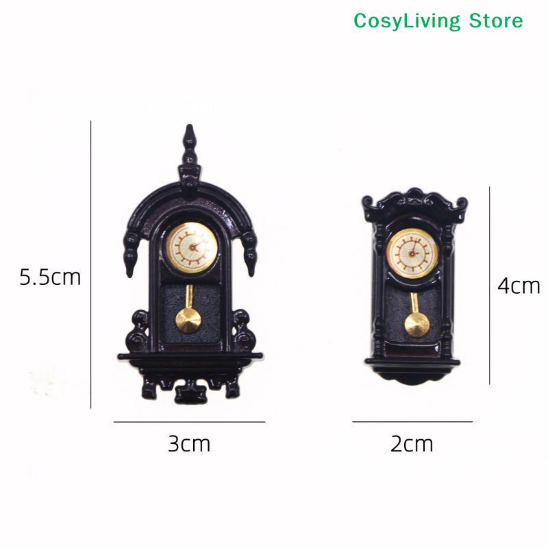 1Pcs Mini Vintage Wall Clock Model Simulation Living Room Clock Decor Home Micro Scene Accessories