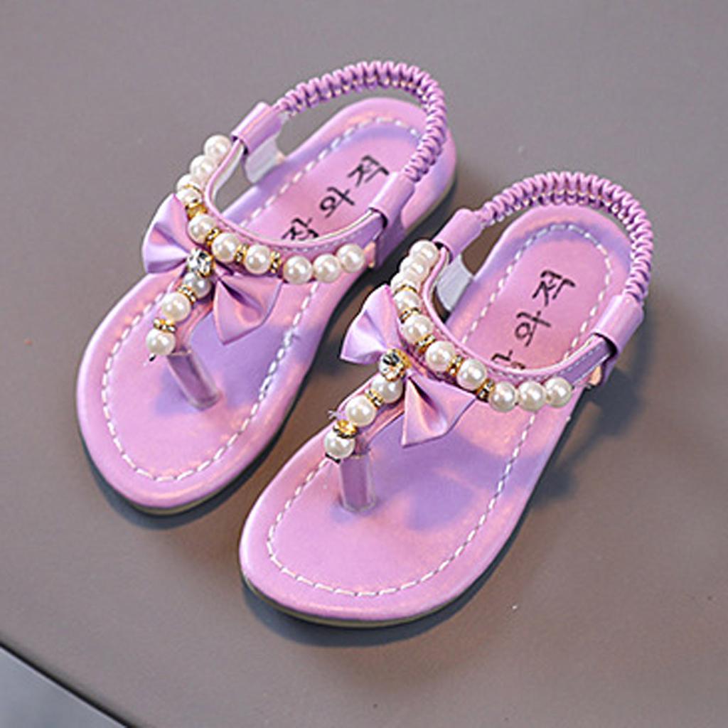 Sandalias para niñas Bebé Niños Bebé Verano Boeknot Perla Cristal Princesa Zapatos