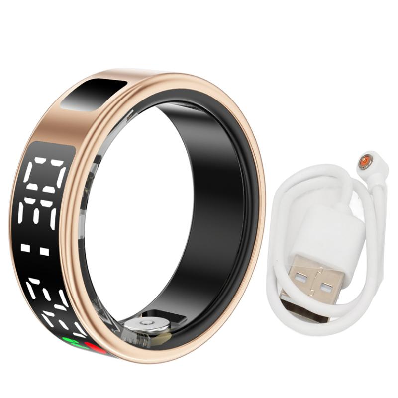 Smart Ring Heart Rate Blood Oxygen Health and Sleep Monitor 5ATM Waterproof Multi-sport Modes Fitness Ring for Android iOS