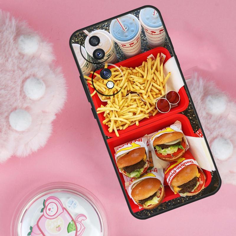 French Fries Burger Pizza Case For Honor Magic 6 5 7 Lite Honor 200 Pro 50 70 90 Lite X9b X9a X8b X8a X8 X9 X9c Cover