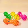 Rubber-coated Toy Large Barbell with Spikes - Toothbrushing and Teeth-cleaning Pet Sound-producing Toy Dumbbell - Large Size
