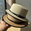New Fashion Belt Decorative Straw Hat Women's Spring Summer Travel Straw Visor Sun Hat