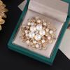 Fashion Accessories Wedding Dress Women Flower Brooches Pins Crystal Rhinestone Jewelry Pearl