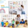 Pasimy 12 Pcs Calming Corner Classroom Posters Boho Feelings Wheel Charts Emotions Poster for Kids Calm Corner Mental Health Wall Decorations for