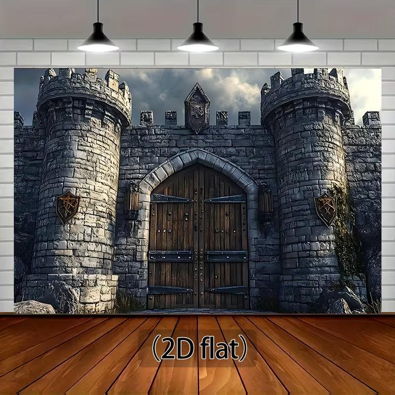 Renaissance Faire Castle Backdrop - Medieval Fortress Door Photo Prop