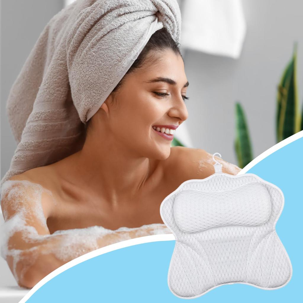 Tub Pillow For Bathtub Relaxing Bath Pillows For Tub Breathable Bathroom Accessories For Bathtub Home Hotel Bathing Shower