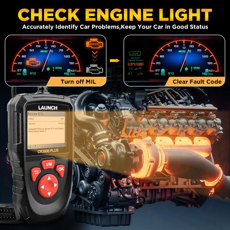 LAUNCH CR3008 PLUS OBD2 Skener Diagnostické Nástroje Motoru a Baterie Auto Čtečka Chybových Kódů Skenování Doživotní Bezplatná Online Aktualizace