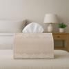 1pc Beige Lace Trim Napkin Holder & Multi-Functional Storage Box - Elegant Suitable for Home, Kitchen, Car Table Decor, Napkin Dispenser for Tissues, 